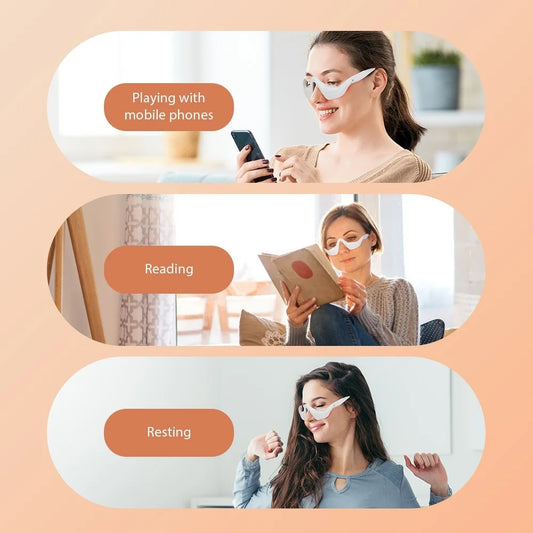 LumiveEye Massager Relieves Eye Fatigue Eyes Massage Glasses Eye Fatigue Relief Massager Under-Eye Glasses Massager