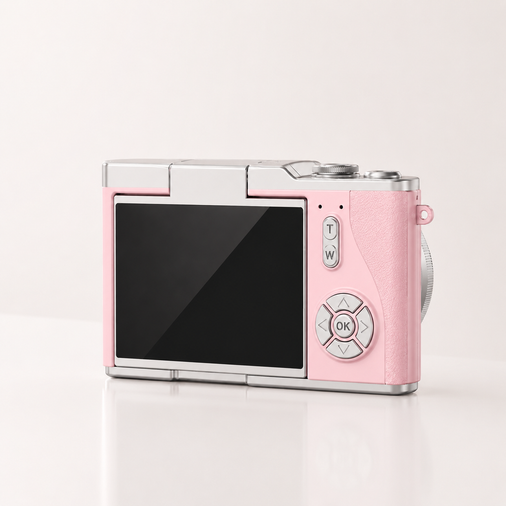 Serolira Compact 4K Camera with Flip Screen, 16X Zoom & Memory Card for Photography & Vlogging