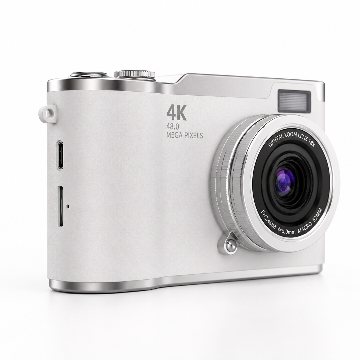 Serolira Compact 4K Camera with Flip Screen, 16X Zoom & Memory Card
