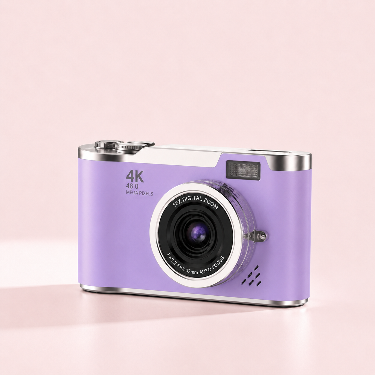 Serolira Compact 4K Camera with Flip Screen, 16X Zoom & Memory Card