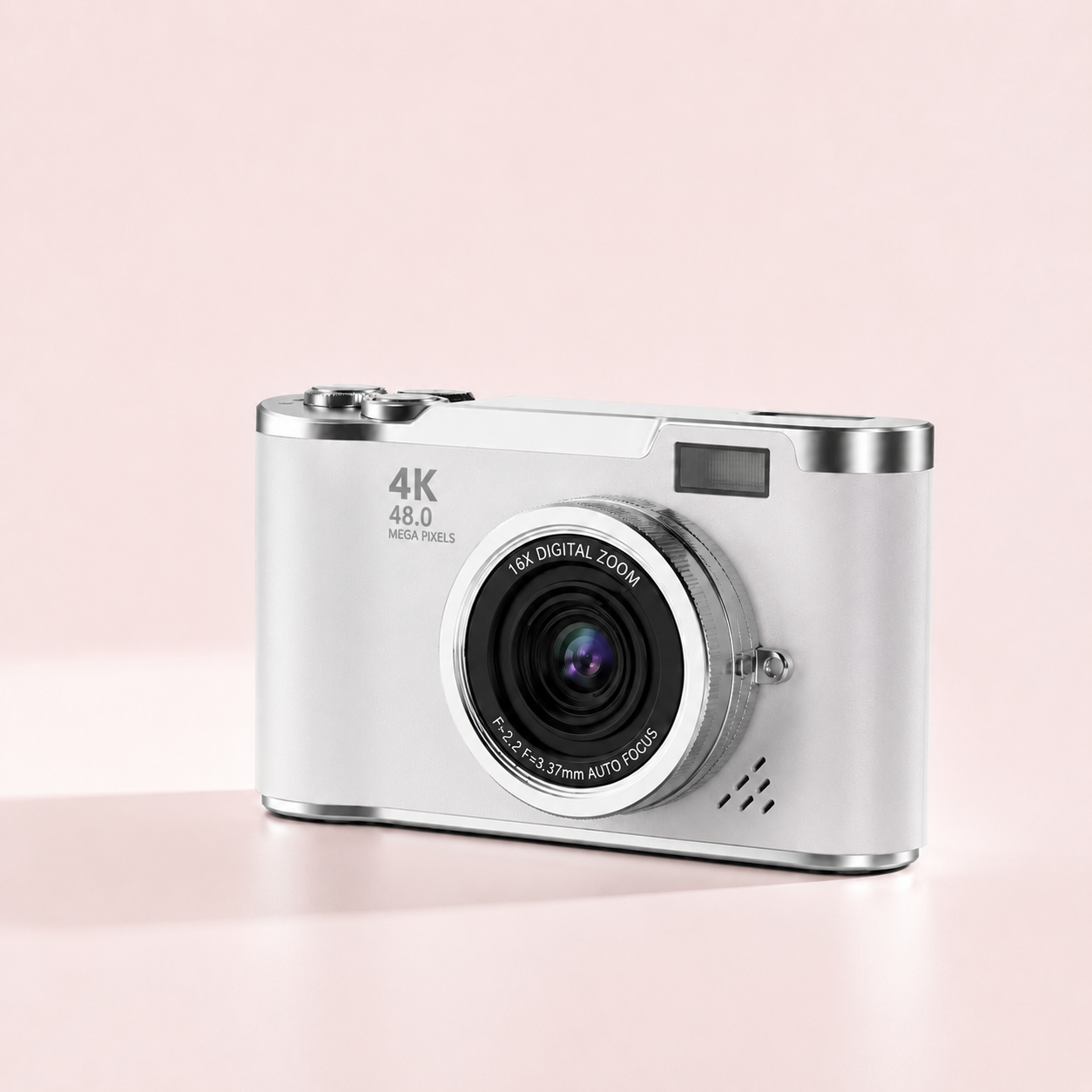 Serolira Compact 4K Camera with Flip Screen, 16X Zoom & Memory Card